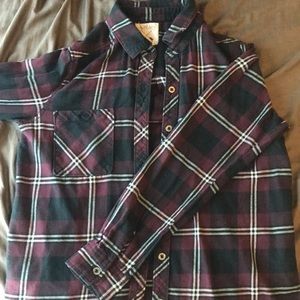 LA Hearts plaid long sleeve flannel